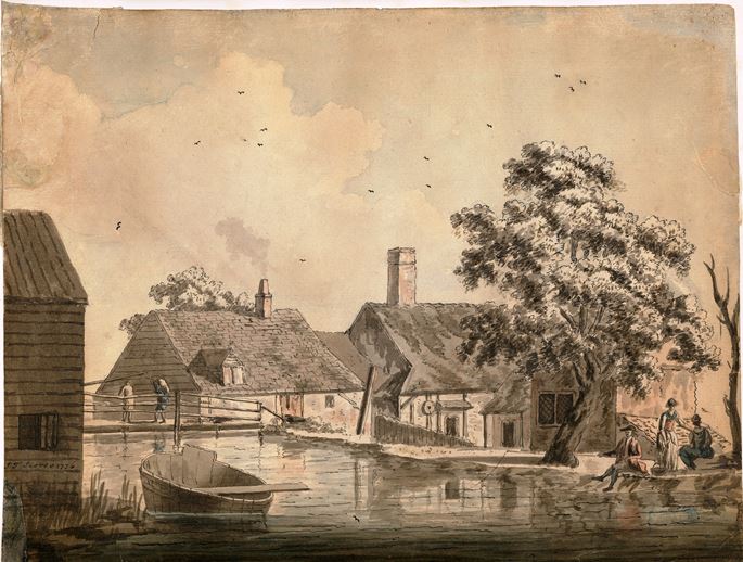 John Thomas Serres - A View of The Paper Mill at Bourne End, Buckinghamshire | MasterArt